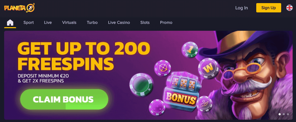 planetaxbet casino homepage